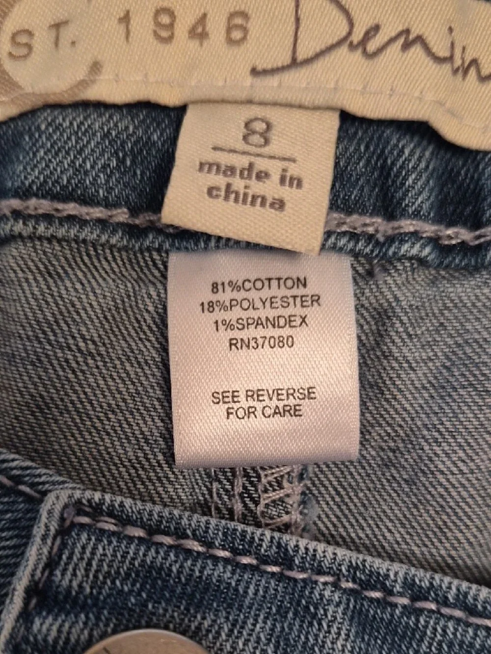 C Est. 1946 Denim- Modified Rhrinstone/Griffindor Patch Shorts- Size 8
